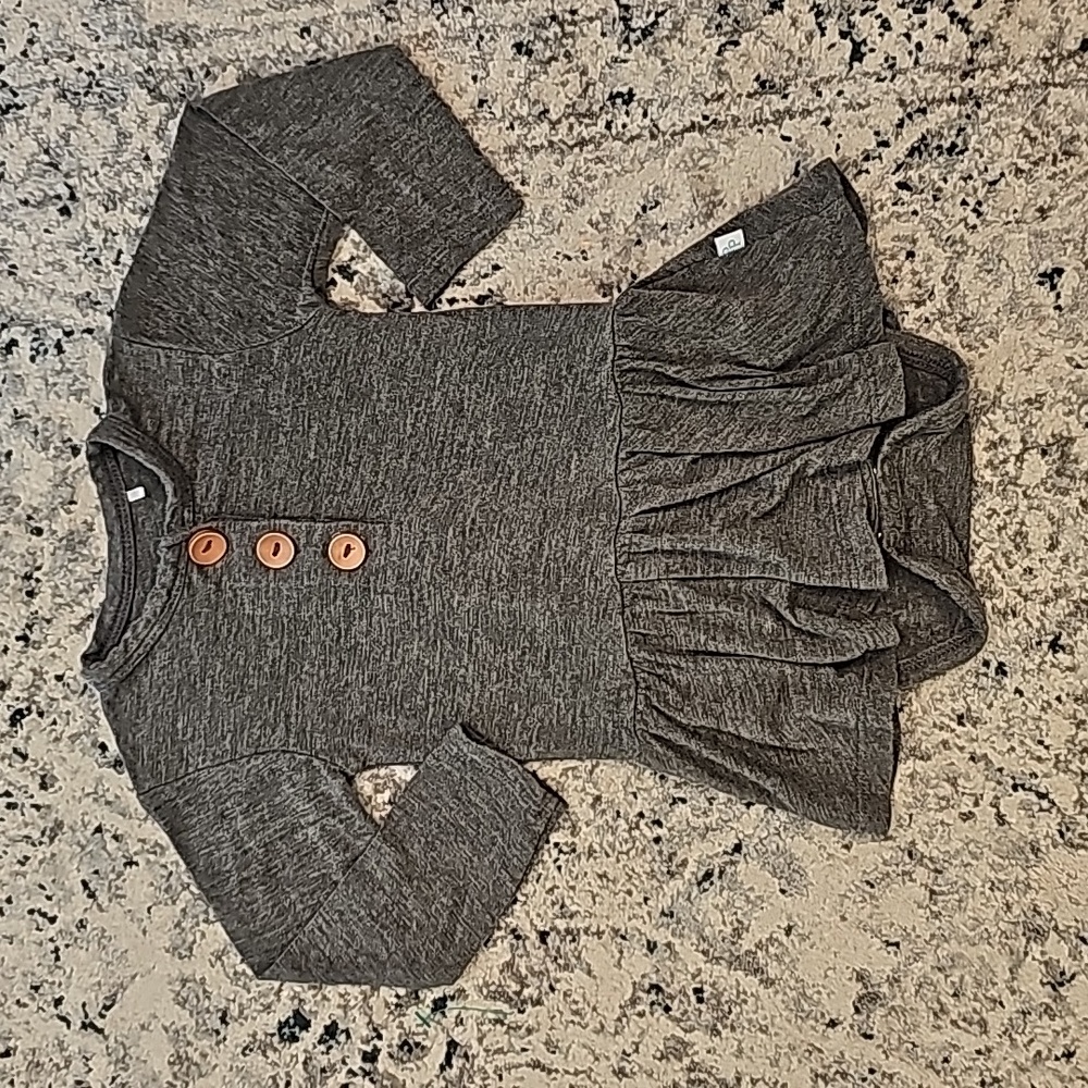 Posh Peanut Henley Twirl Skirt Bodysuit